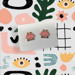 BRAND NEW HYPOALLERGENIC EARRINGS POST PEPPA FROG KIDS LADIES